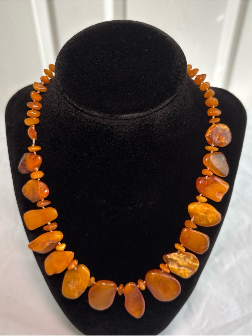 Vintage Baltic Amber Honey Butterscotch Necklace 28g statement graduated 18”